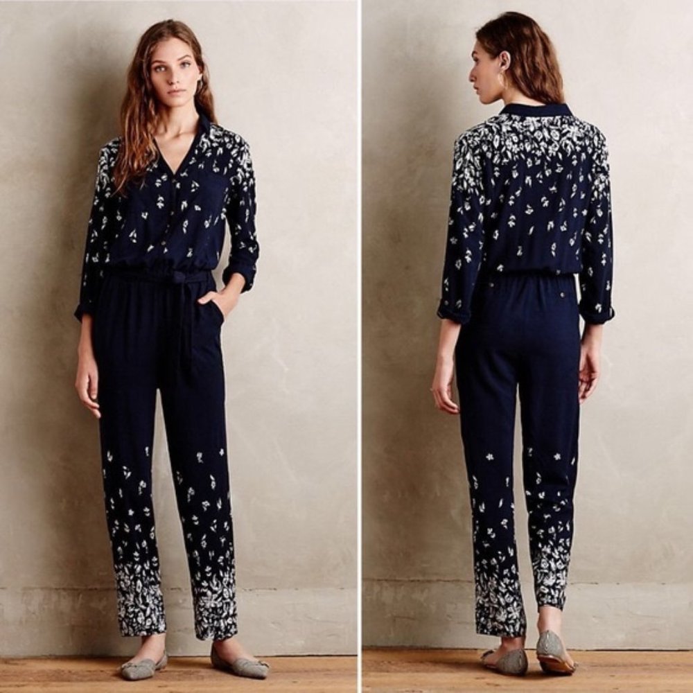 Anthropologie Lilka Lakeshore Floral Jumpsuit L
